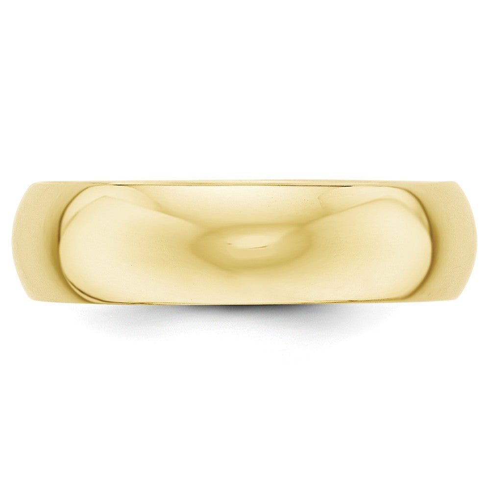 10k Yellow Gold 6mm Half Round Wedding Band Size 11