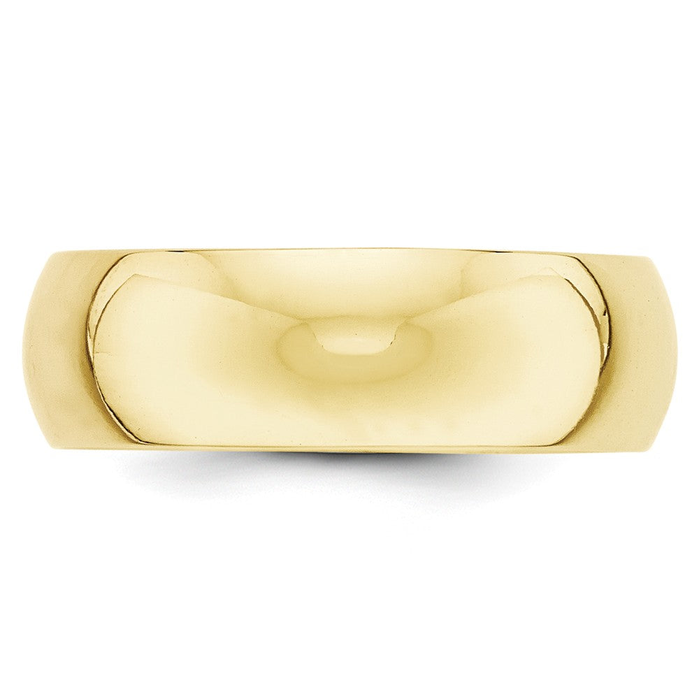 10k Yellow Gold 7mm Half Round Wedding Band Size 13
