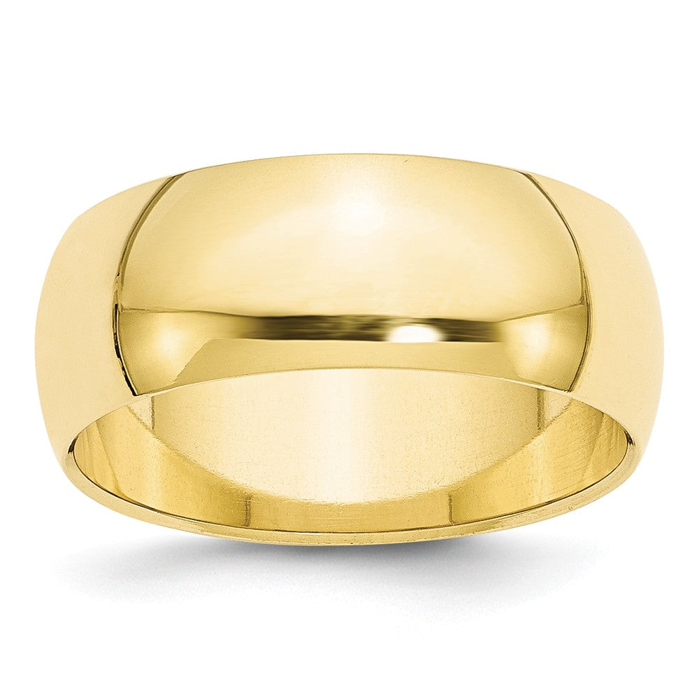10k Yellow Gold 8mm Half Round Wedding Band Size 5.5