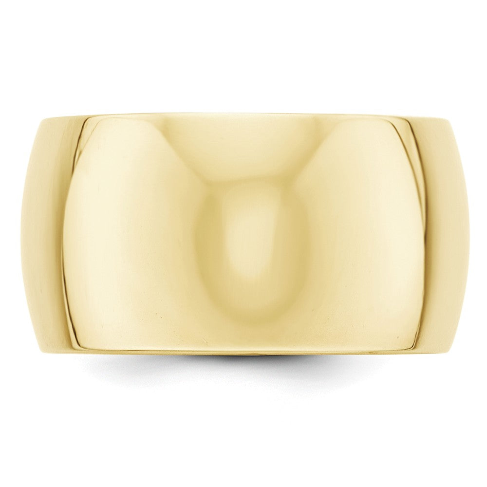 10k Yellow Gold 12mm Half Round Wedding Band Size 10.5
