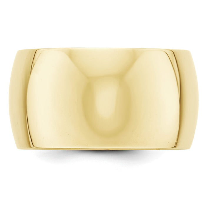 10k Yellow Gold 12mm Half Round Wedding Band Size 13.5