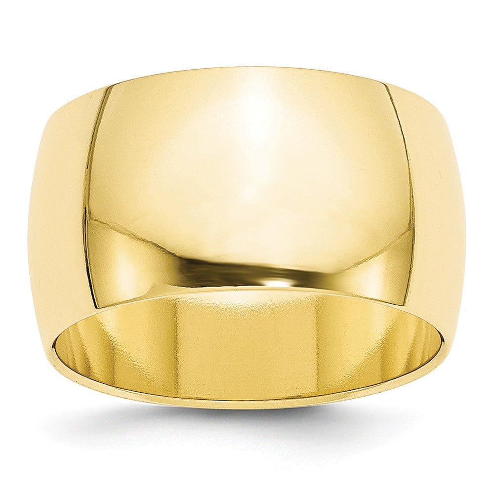 10k Yellow Gold 12mm Half Round Wedding Band Size 5.5