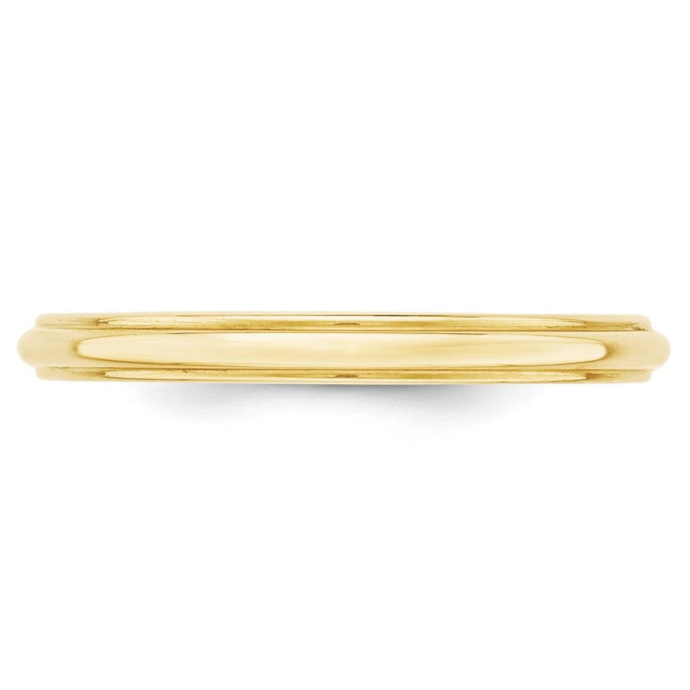 10k Yellow Gold 2.5mm Half Round with Edge Wedding Band Size 8