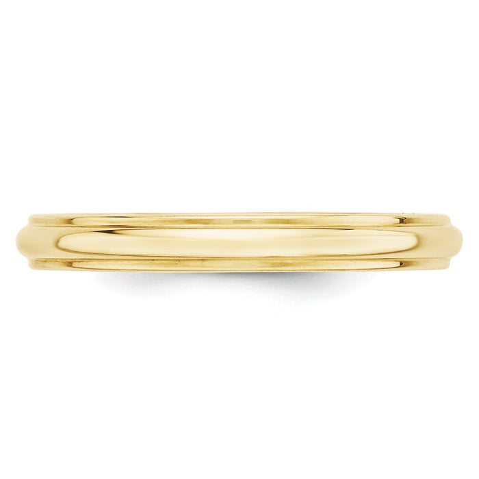 10k Yellow Gold 3mm Half Round with Edge Wedding Band Size 4.5