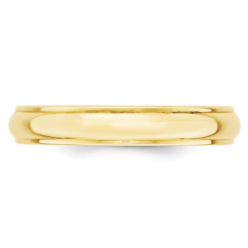 10k Yellow Gold 4mm Half Round with Edge Wedding Band Size 7