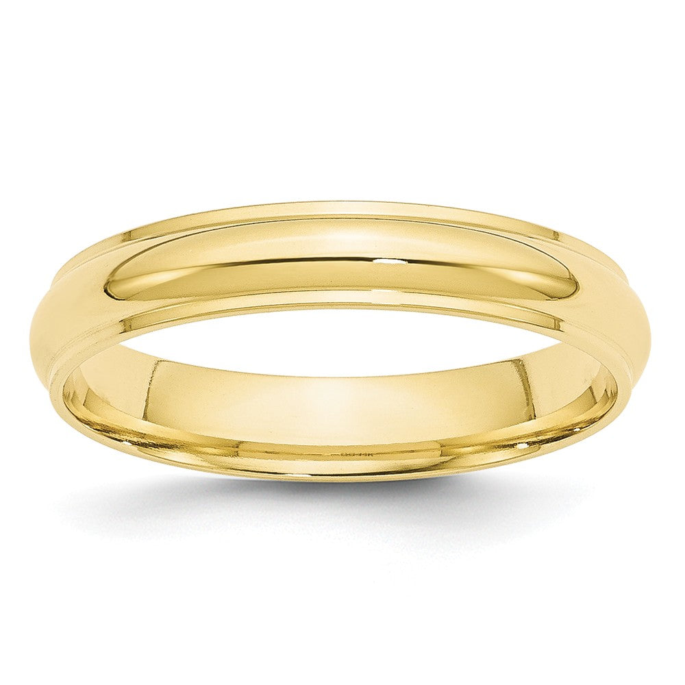 10k Yellow Gold 4mm Half Round with Edge Wedding Band Size 5.5