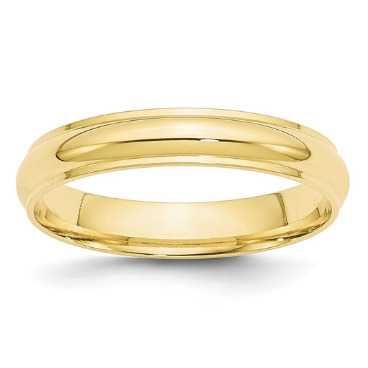 10k Yellow Gold 4mm Half Round with Edge Wedding Band Size 5.5