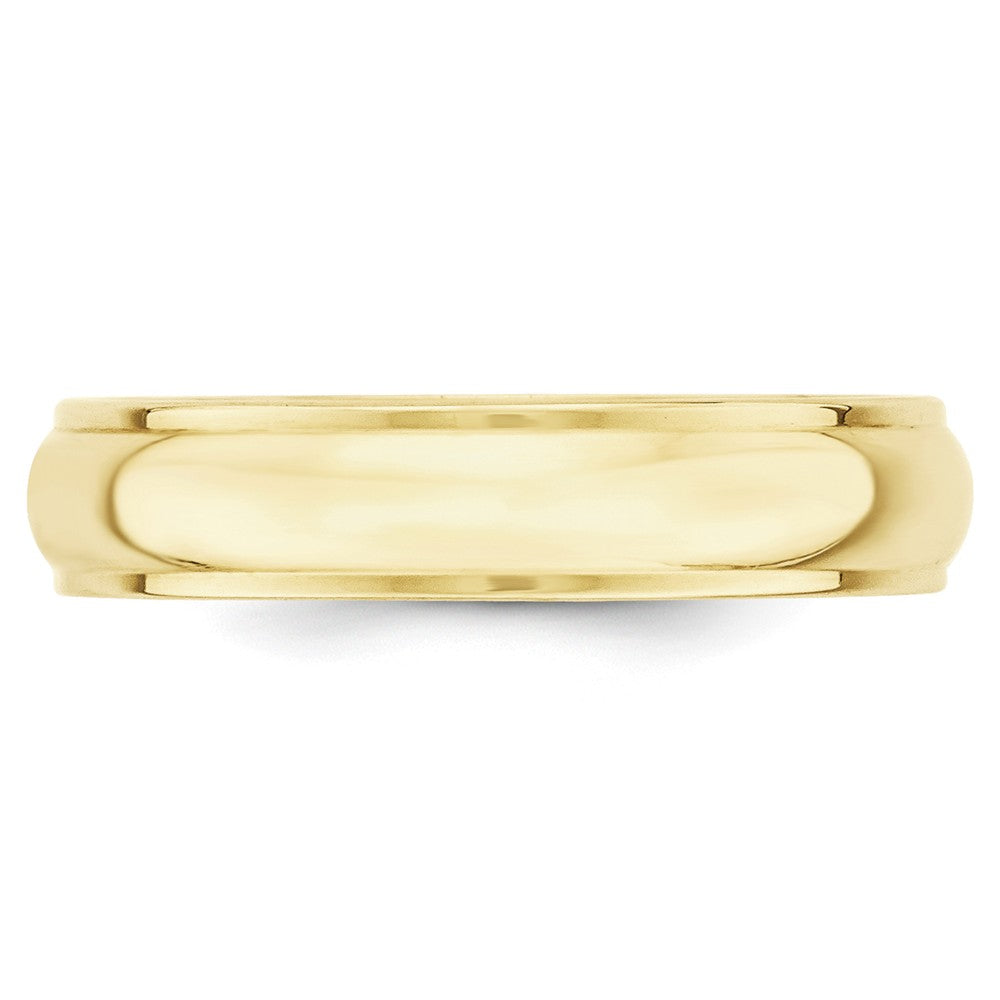 10k Yellow Gold 5mm Half Round with Edge Wedding Band Size 10