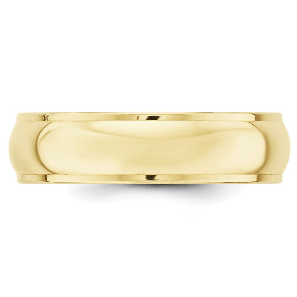 10k Yellow Gold 6mm Half Round with Edge Wedding Band Size 4.5