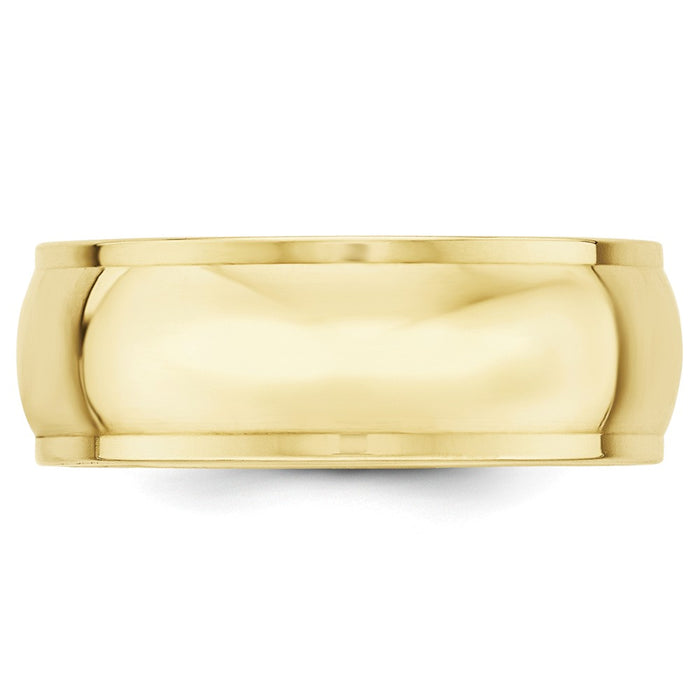 10k Yellow Gold 8mm Half Round with Edge Wedding Band Size 11