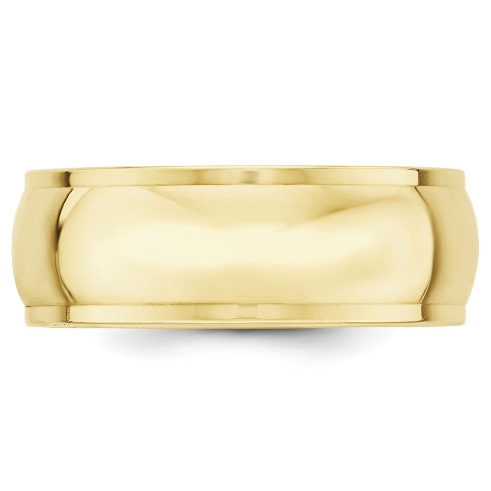 10k Yellow Gold 8mm Half Round with Edge Wedding Band Size 5
