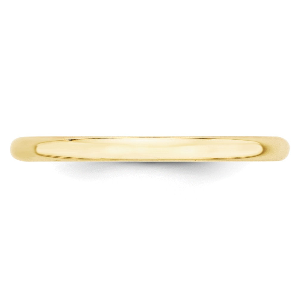 10k Yellow Gold 2mm LTW Half Round Wedding Band Size 10.5