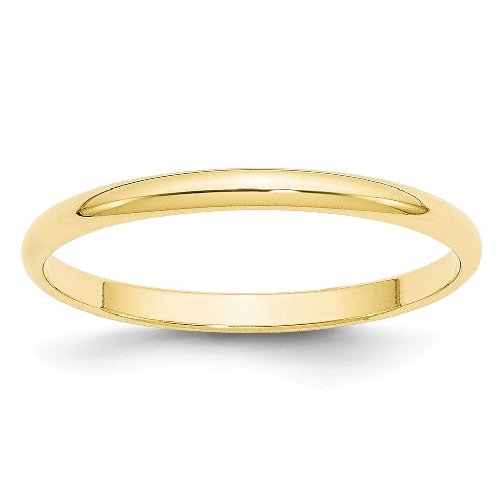 10k Yellow Gold 2mm LTW Half Round Wedding Band Size 5.5