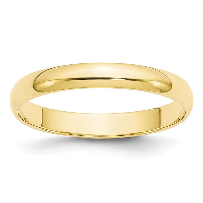 10k Yellow Gold 3mm LTW Half Round Wedding Band Size 4