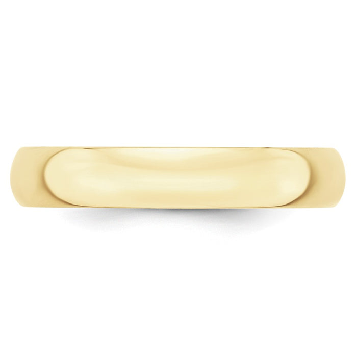 10k Yellow Gold 4mm LTW Half Round Wedding Band Size 8