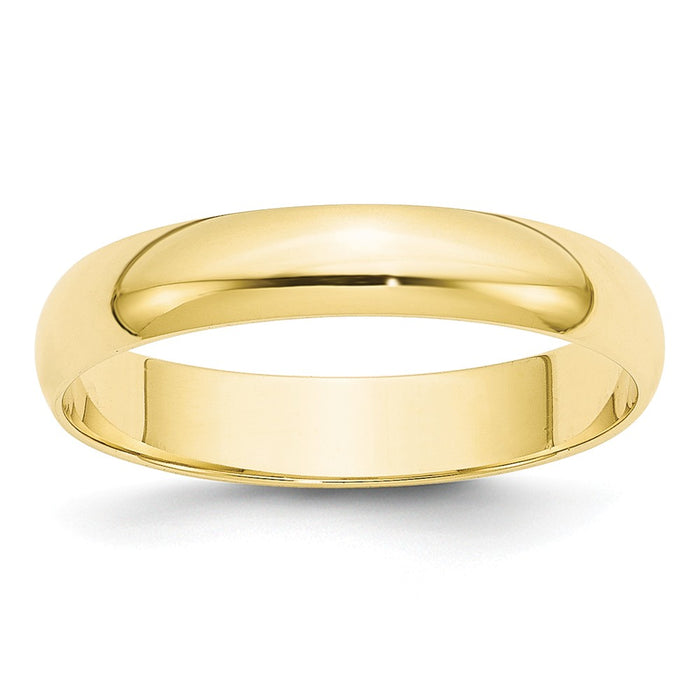 10k Yellow Gold 4mm LTW Half Round Wedding Band Size 12.5