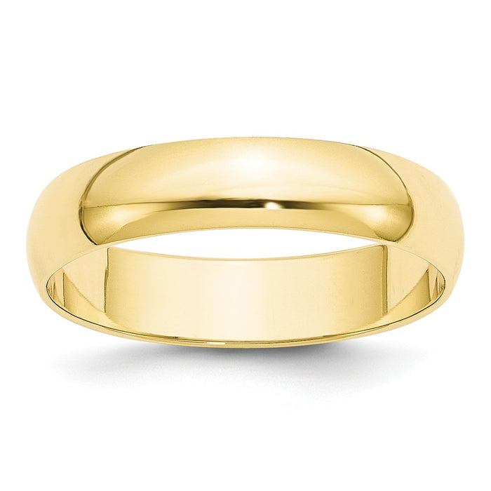 10k Yellow Gold 5mm LTW Half Round Wedding Band Size 12