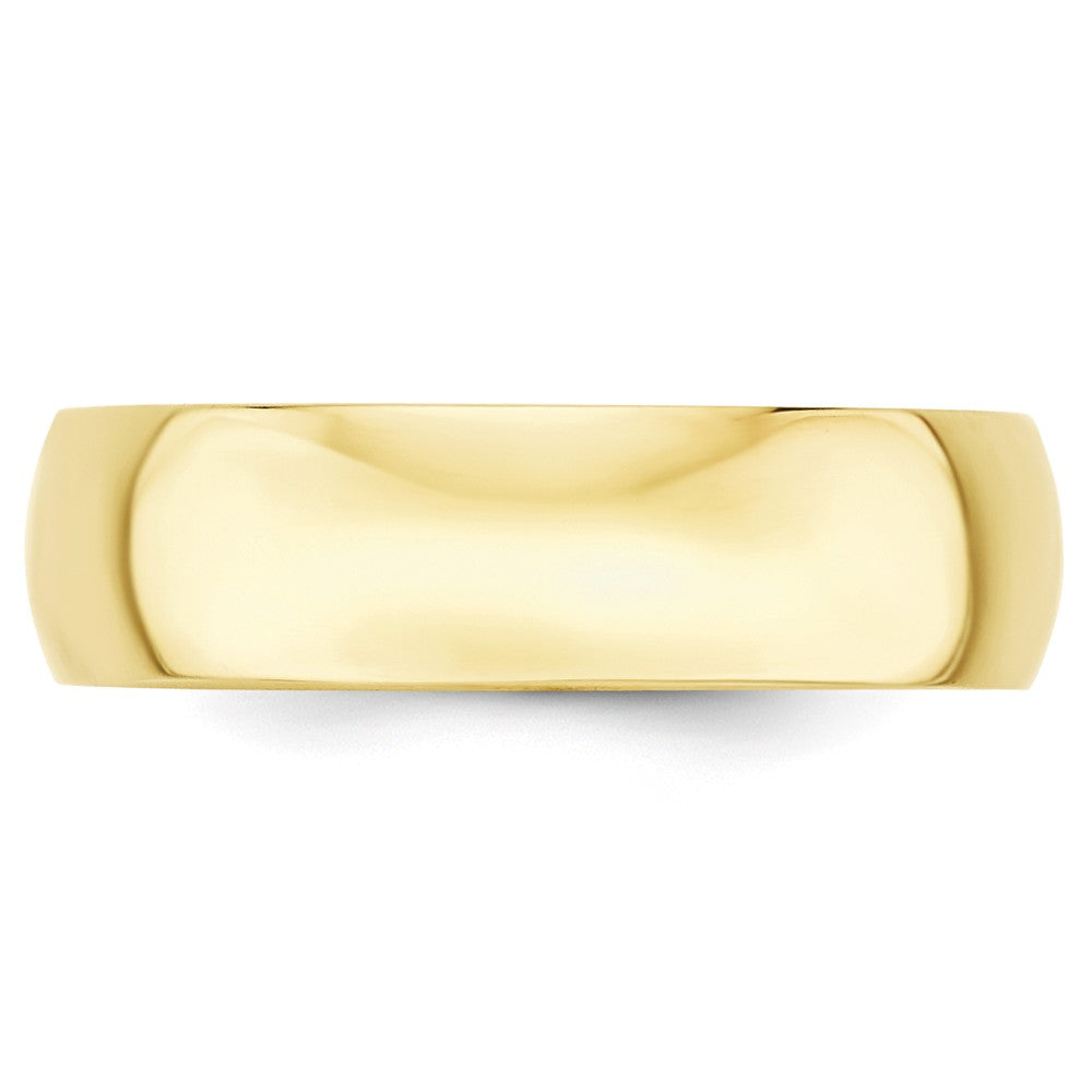 10k Yellow Gold 6mm LTW Half Round Wedding Band Size 14