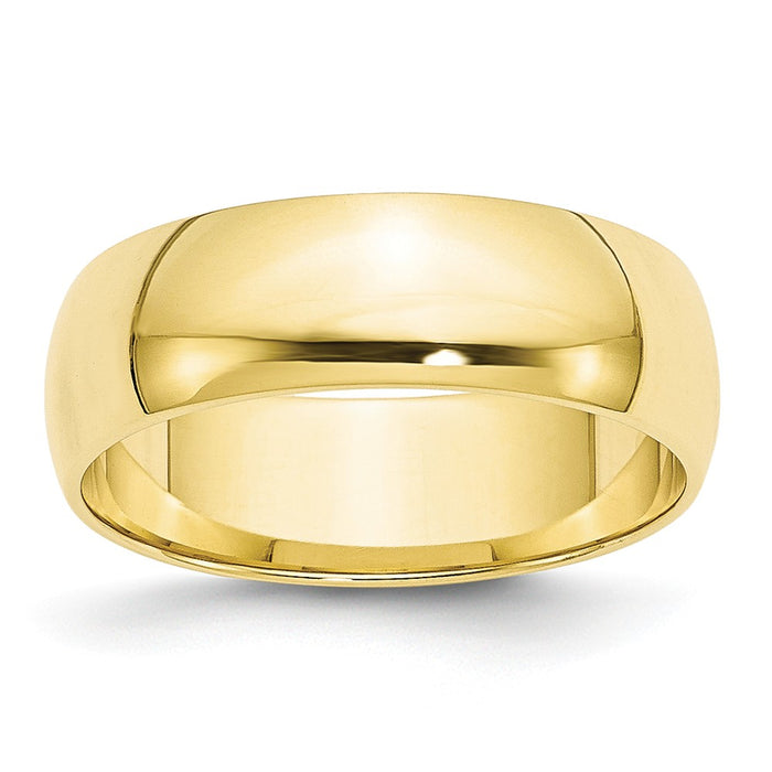 10k Yellow Gold 6mm LTW Half Round Wedding Band Size 4