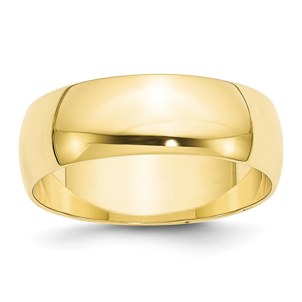 10k Yellow Gold 7mm LTW Half Round Wedding Band Size 6.5