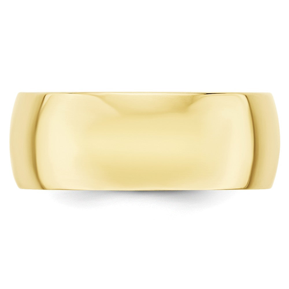 10k Yellow Gold 8mm LTW Half Round Wedding Band Size 6