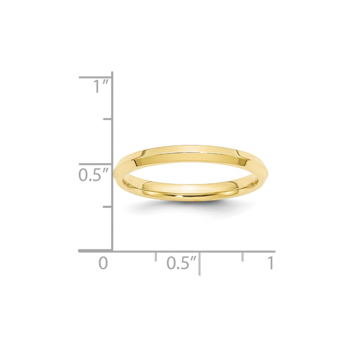 10k Yellow Gold 2.5mm Knife Edge Comfort Fit Wedding Band Size 12.5