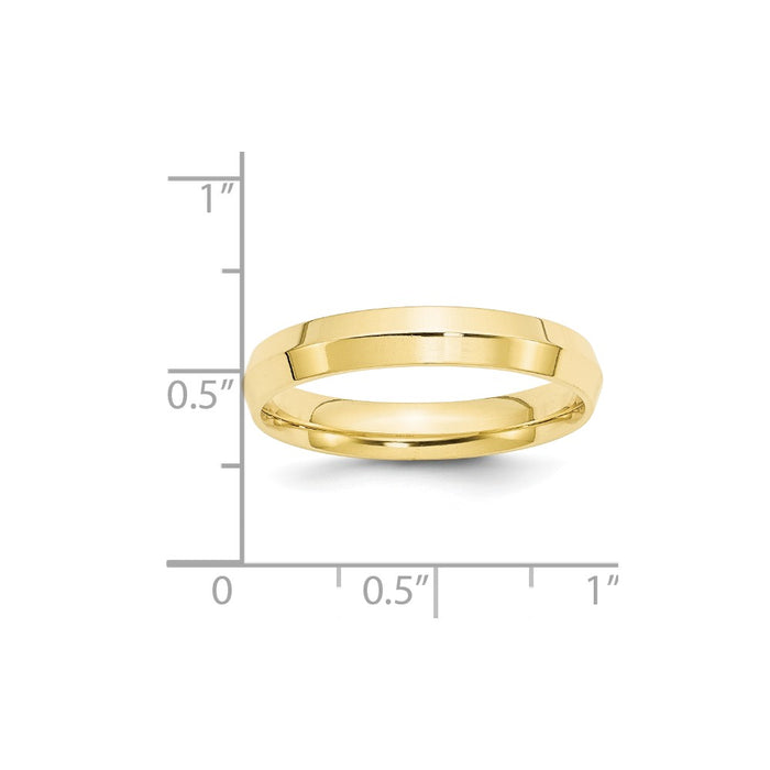 10k Yellow Gold 4mm Knife Edge Comfort Fit Wedding Band Size 5.5