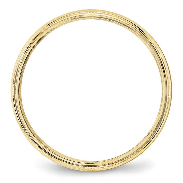 10k Yellow Gold 4mm Milgrain Half Round Wedding Band Size 7.5