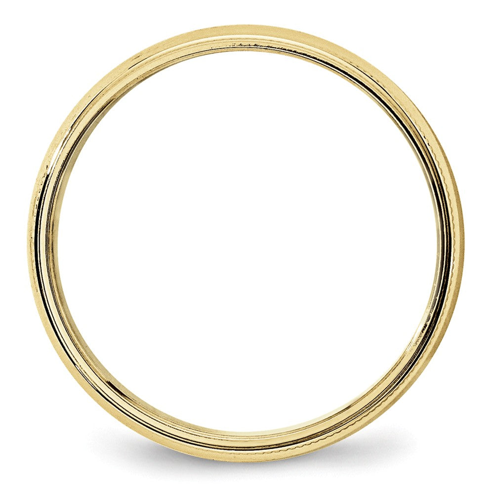 10k Yellow Gold 5mm Milgrain Half Round Wedding Band Size 10.5