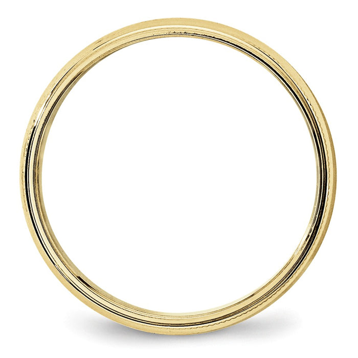 10k Yellow Gold 5mm Milgrain Half Round Wedding Band Size 9