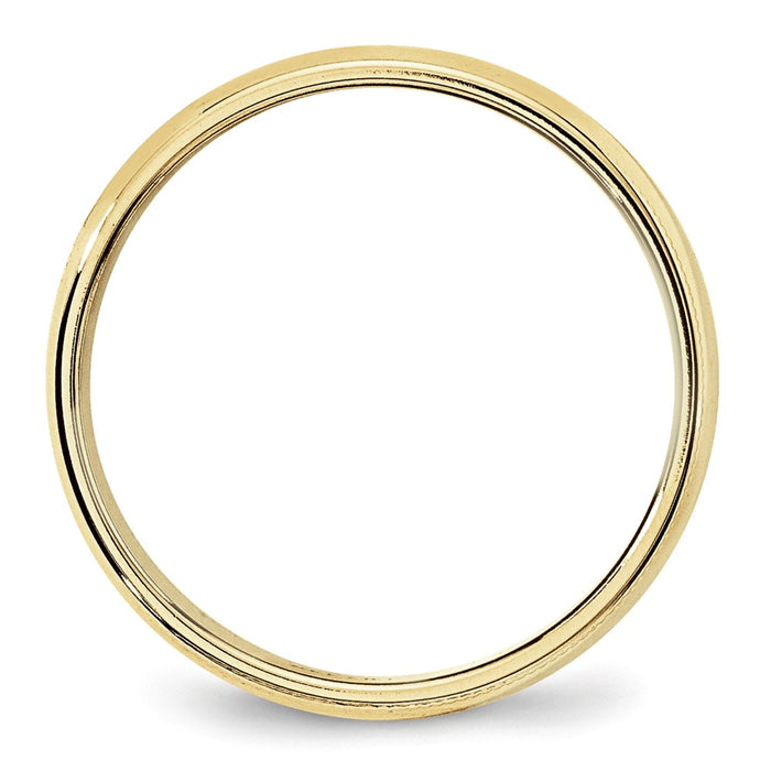 10k Yellow Gold 6mm Milgrain Half Round Wedding Band Size 10