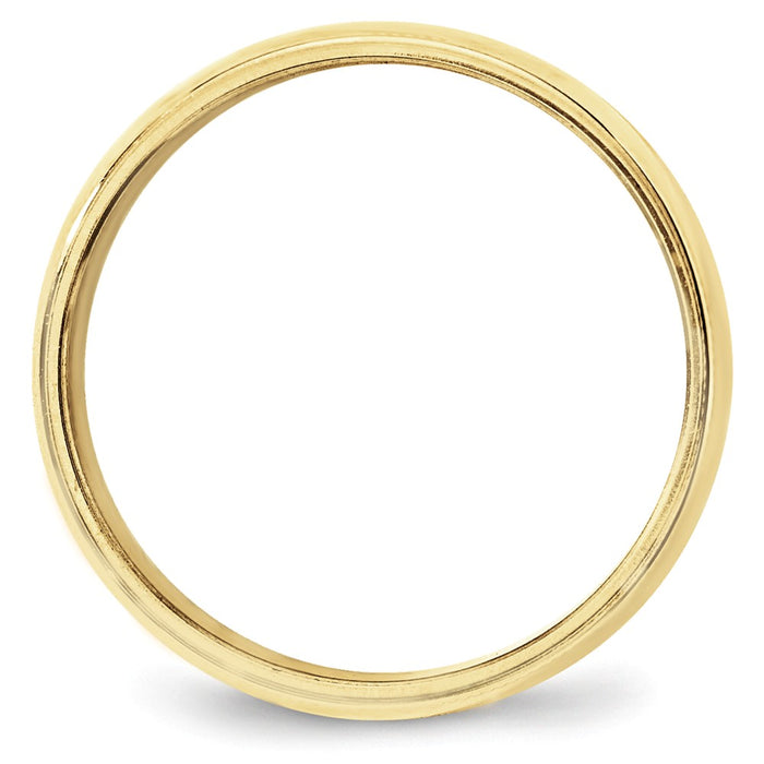 10k Yellow Gold 8mm Milgrain Half Round Wedding Band Size 5