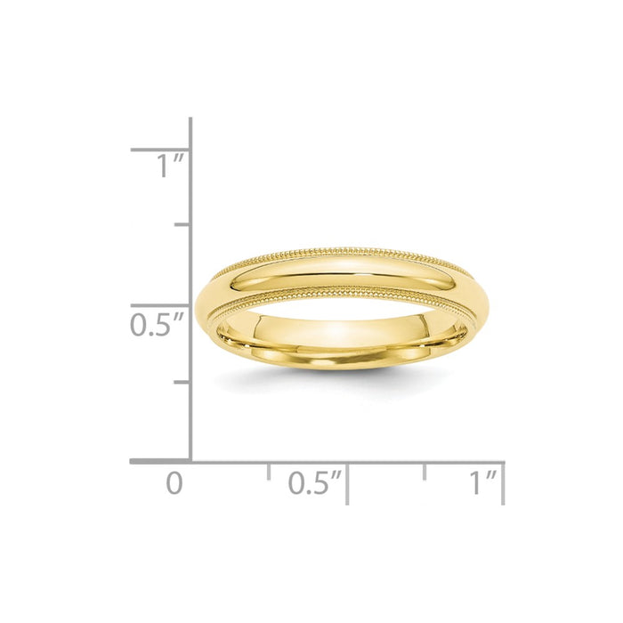 10k Yellow Gold 4mm Milgrain Comfort Fit Wedding Band Size 11.5