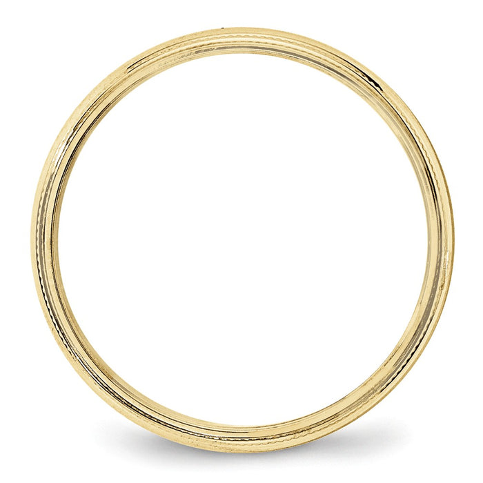 10k Yellow Gold 4mm LTW Milgrain Half Round Wedding Band Size 12