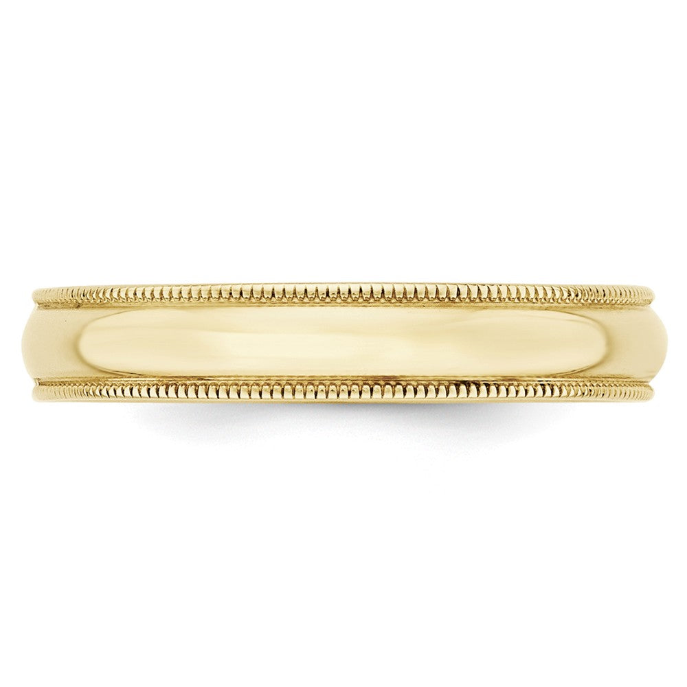 10k Yellow Gold 4mm LTW Milgrain Half Round Wedding Band Size 10