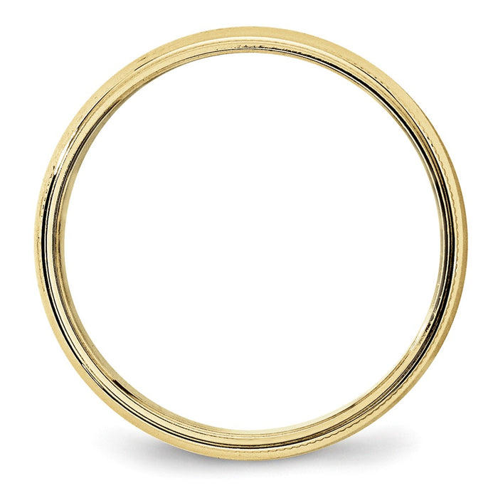 10k Yellow Gold 5mm LTW Milgrain Half Round Wedding Band Size 8
