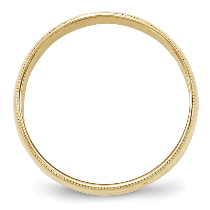 10k Yellow Gold 6mm LTW Milgrain Half Round Wedding Band Size 4.5