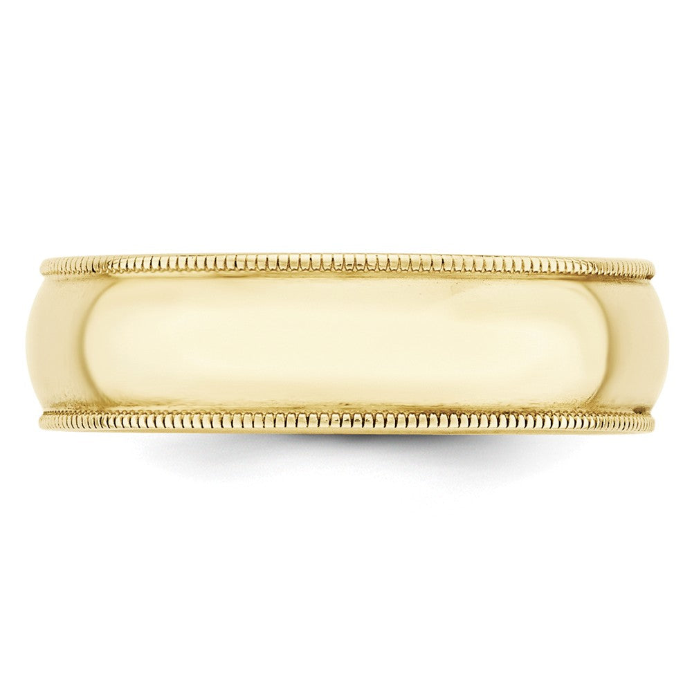 10k Yellow Gold 6mm LTW Milgrain Half Round Wedding Band Size 9.5