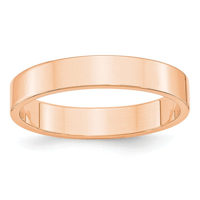 10k Rose Gold 4mm LTW Flat Wedding Band Size 8.5