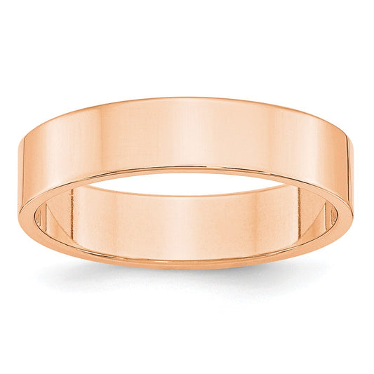 10k Rose Gold 5mm LTW Flat Wedding Band Size 12