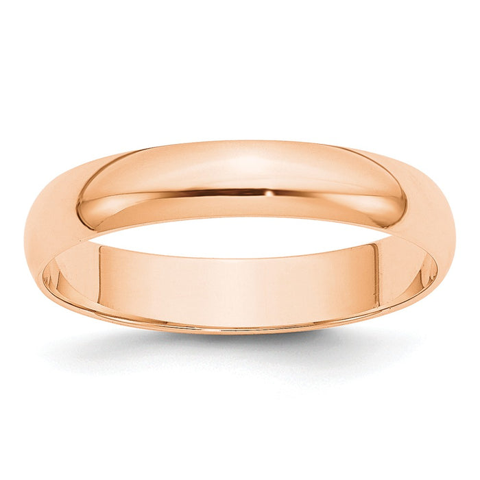 10k Rose Gold 4mm LTW Half Round Wedding Band Size 5.5