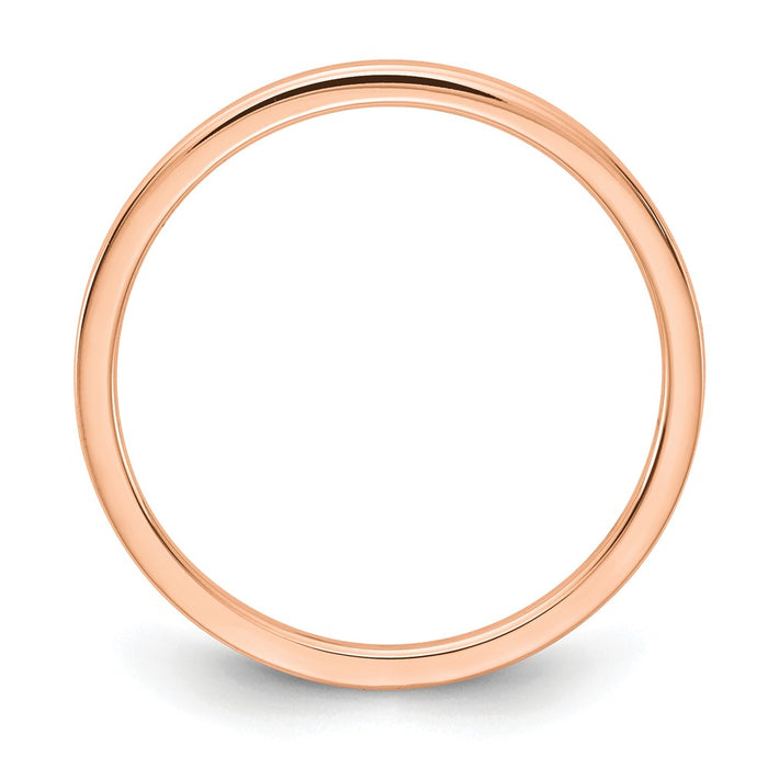 10K Rose Gold 1.2mm Flat Stackable Wedding Band, Size: 9