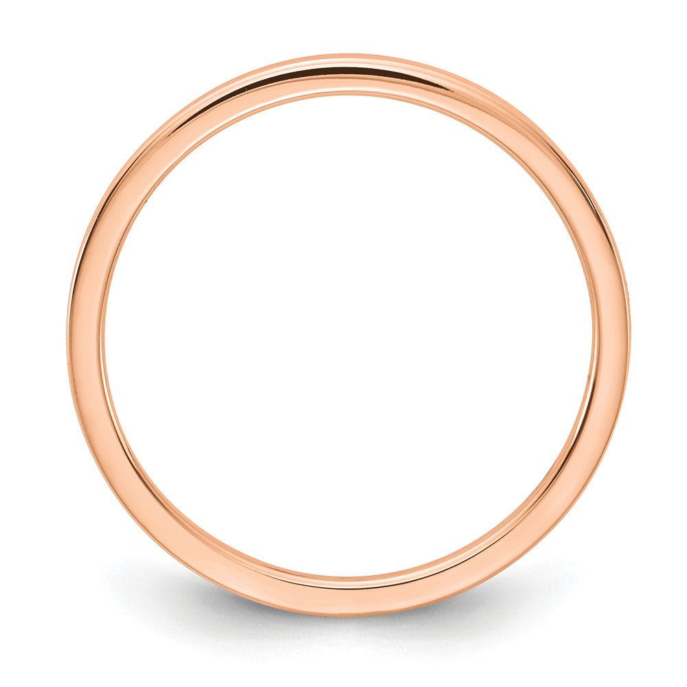 10K Rose Gold 1.2mm Flat Stackable Wedding Band, Size: 9.5