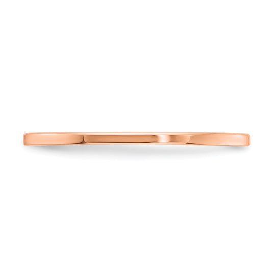 10K Rose Gold 1.2mm Flat Stackable Wedding Band, Size: 4.5