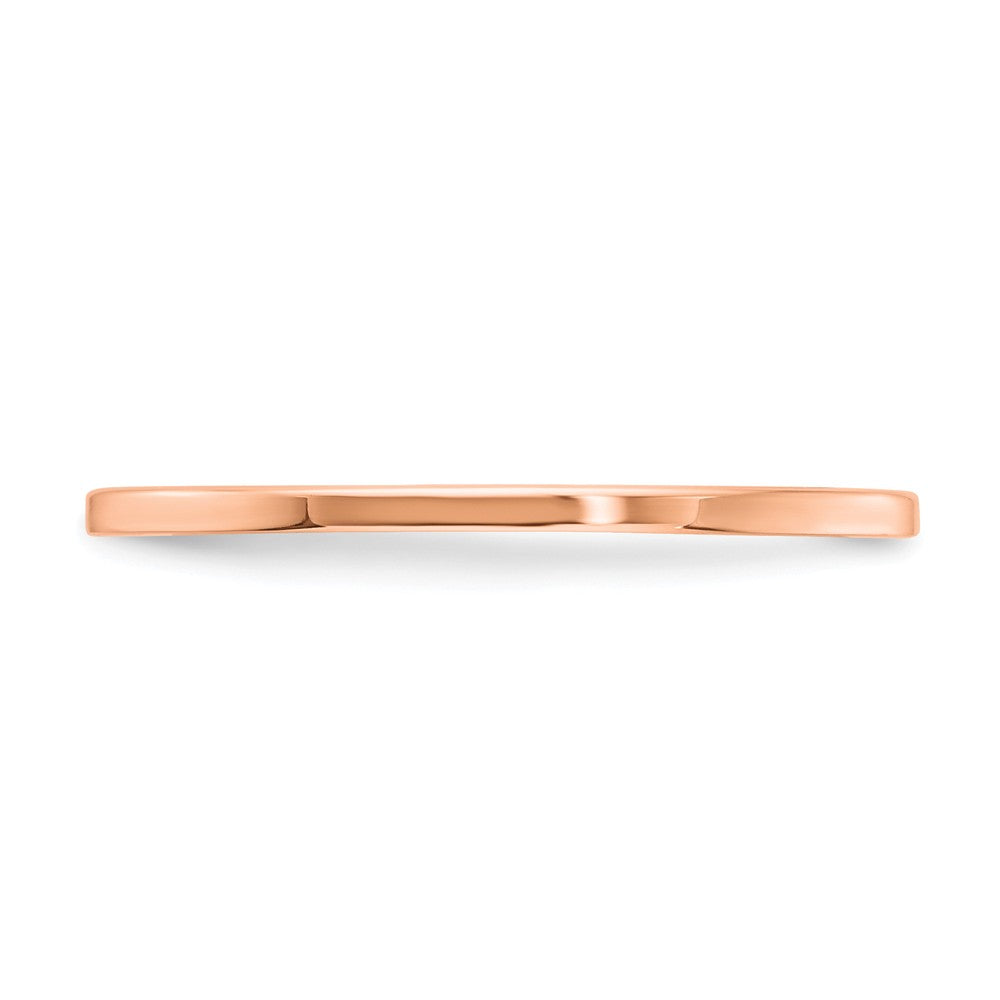 10K Rose Gold 1.2mm Flat Stackable Wedding Band, Size: 8