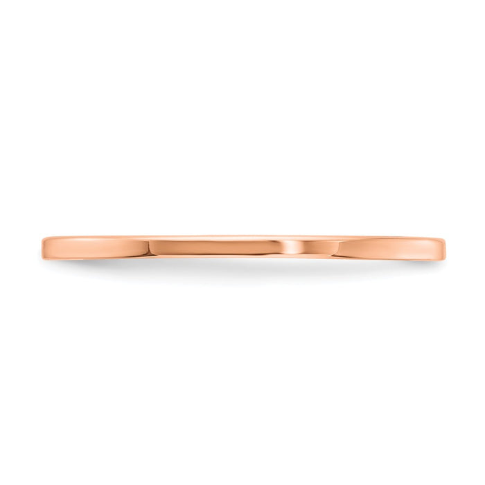 10K Rose Gold 1.2mm Flat Stackable Wedding Band, Size: 9.5