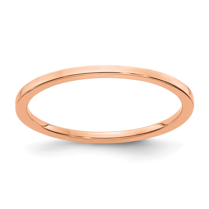 10K Rose Gold 1.2mm Flat Stackable Wedding Band, Size: 8