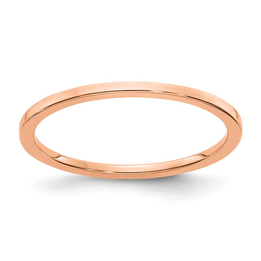 10K Rose Gold 1.2mm Flat Stackable Wedding Band, Size: 8.5