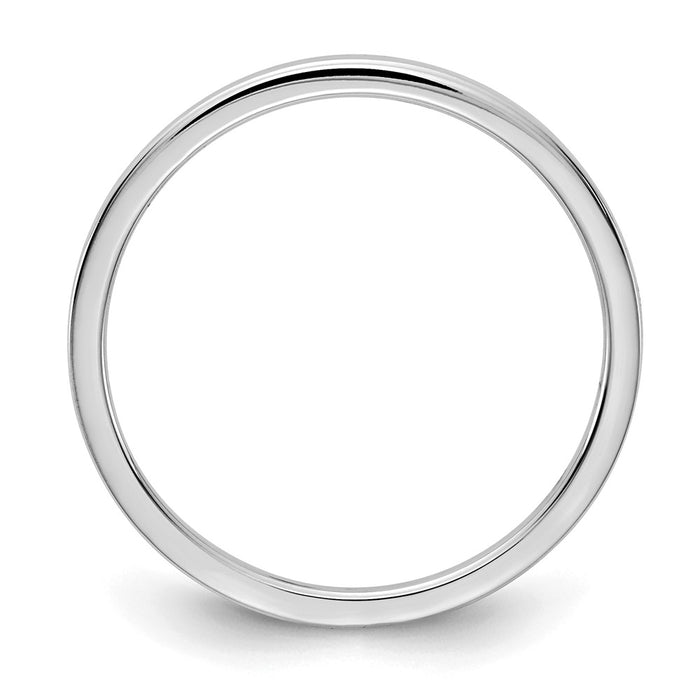 10K White Gold 1.2mm Flat Stackable Wedding Band, Size: 8.5