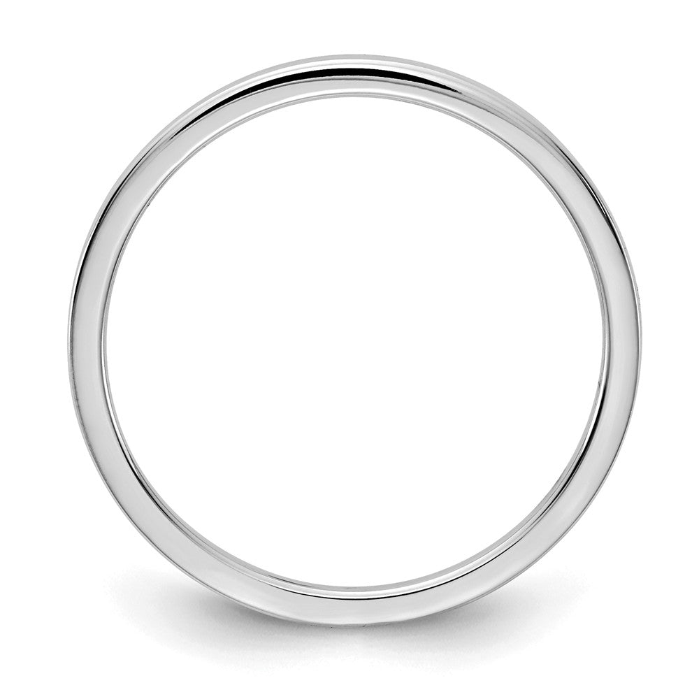 10K White Gold 1.2mm Flat Stackable Wedding Band, Size: 6.5